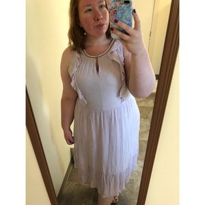 Old Navy lavender midi dress with ruffle